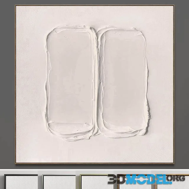 Plaster two square photo frames 38