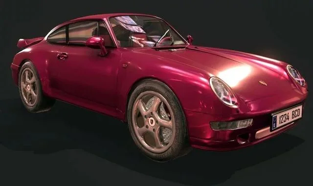 Porsche 911 993 Turbo Low-poly (PBR)