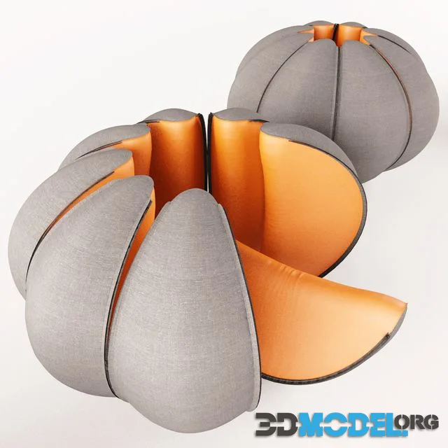 Pouf in the form of mandarin
