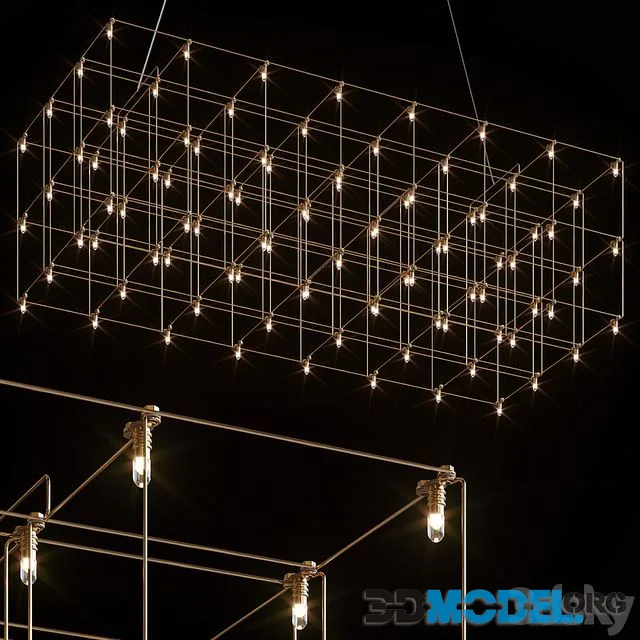 QUASAR UNIVERSE SQUARE DOUBLE SUSPENSION LAMP 87,5 cm
