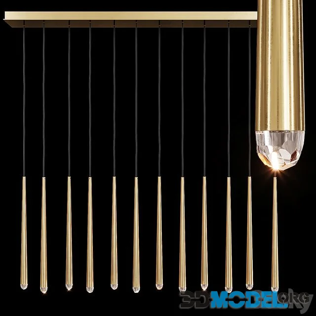 Restoration Hardware AQUITAINE LINEAR CHANDELIER 60 Brass