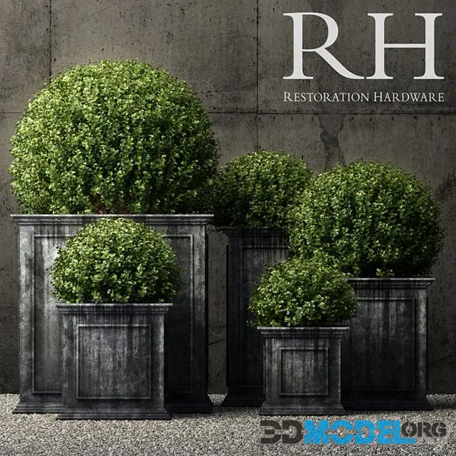 Restoration Hardware estate zinc framed panel planters