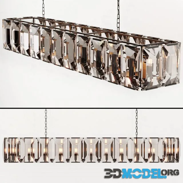 RH HARLOW CRYSTAL RECTANGULAR CHANDELIER 74