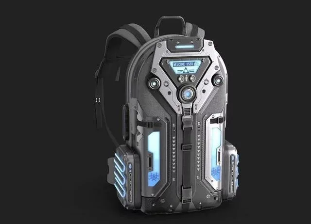 Sci Fi Bag White Low-poly (PBR)