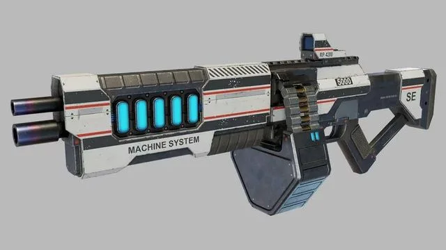 Sci Fi Machinegun Low-poly (PBR)