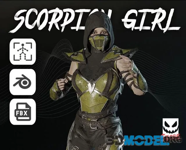 Scorpion Girl Low-poly (PBR)