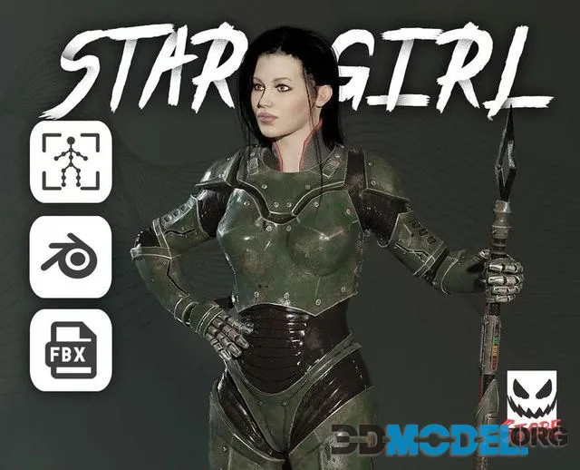 Star girl Low-poly (PBR)