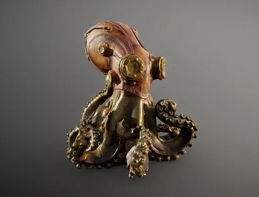 Steampunk Octopus Figurine