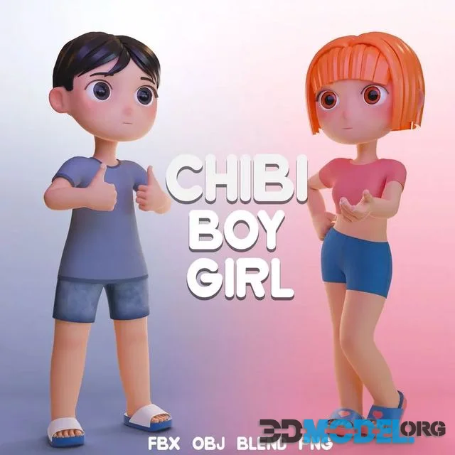 Stylized Chibi Boy Girl (PBR)