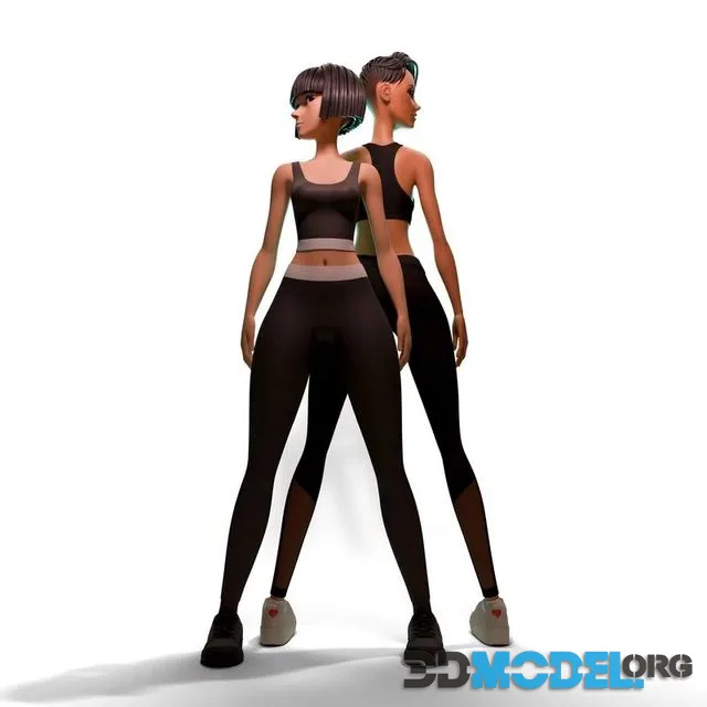 Stylized Fitness Girls (PBR)