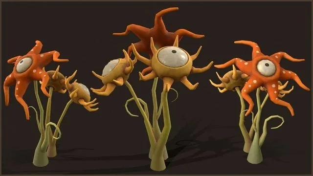 Stylized Flower Composition Low-poly (PBR)