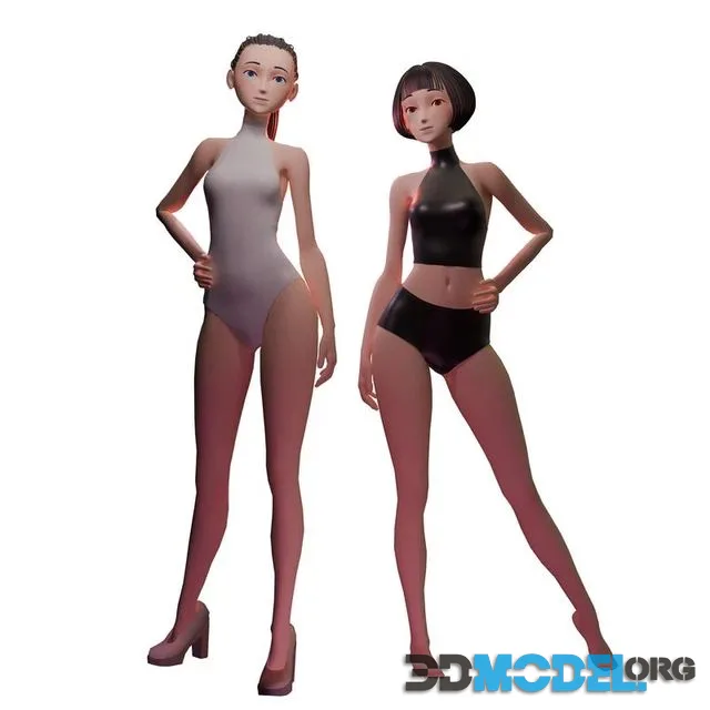 Stylized Girl Basemesh (PBR)