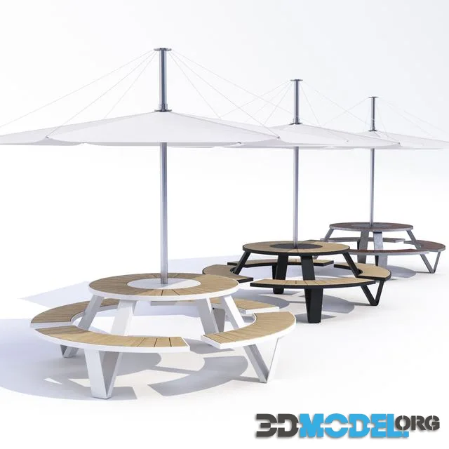 Table Adanat Landau with an umbrella