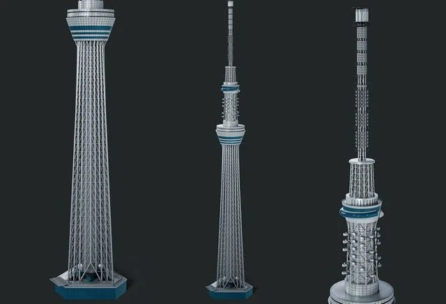 Tokyo Skytree Tower Low-poly (PBR)