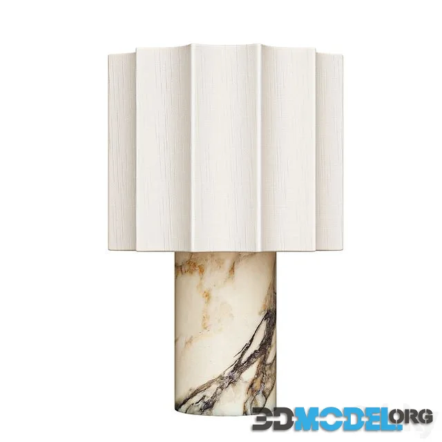 Valli - Viola Calacatta marble and linen rechargeable table lamp