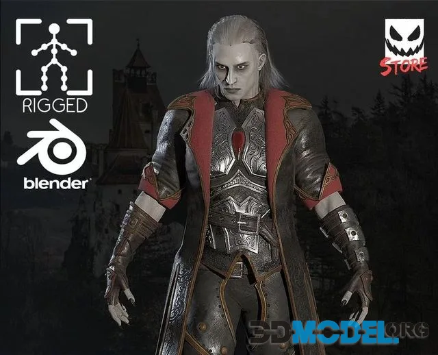 Vampire male Low-poly (PBR)