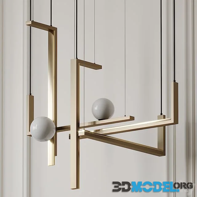 VeniceM Less 5 Pendant Light in Metal and Glass by Massimo Tonetto