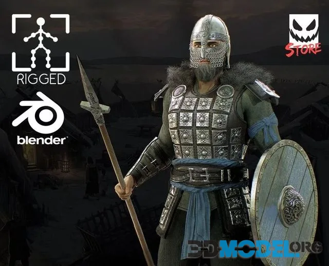 Viking Knight Low-poly (PBR)