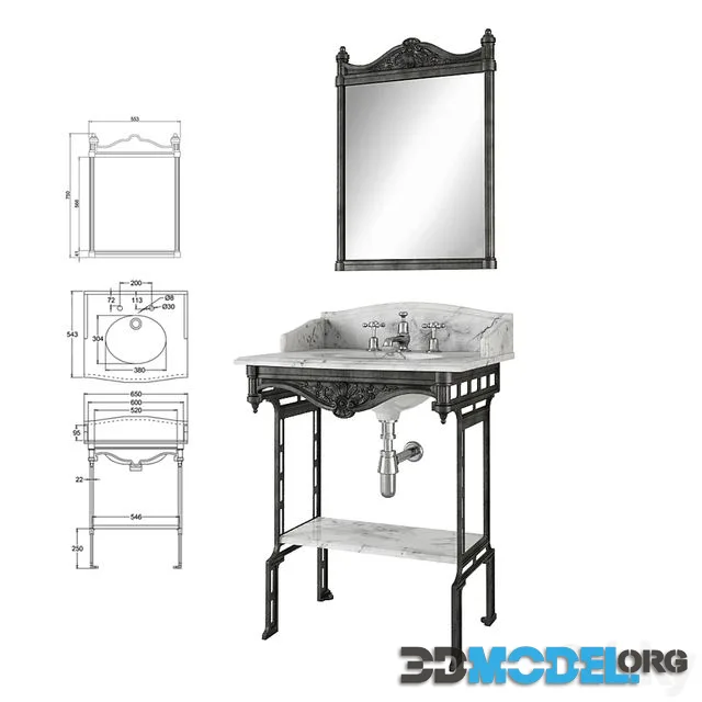 Washbasin with mirror Burlington Georgian