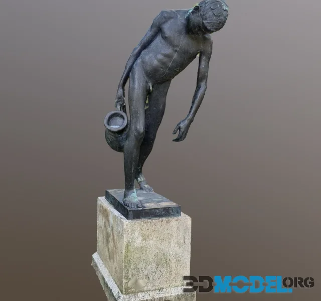 Water Carrier Boy Bronze Memorial Statue (PBR)
