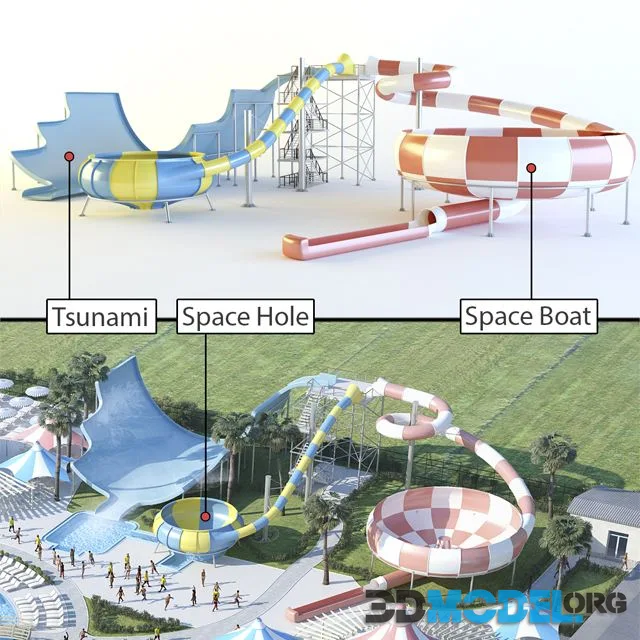 Waterslides Tsunami, Space Hole, Space Boat