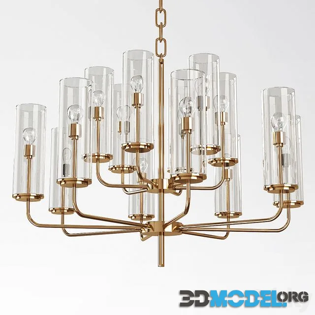 Wentworth 12 - Light Shaded Tiered Chandelier
