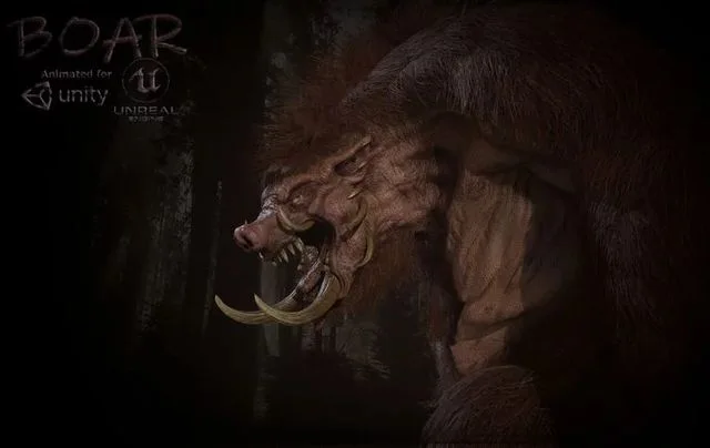 WereBoar mammoth Low-poly (PBR)