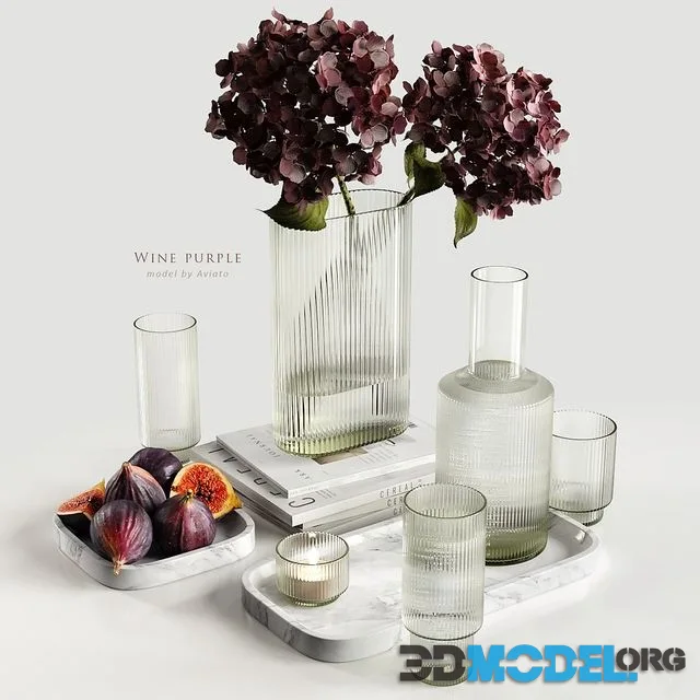 Wine purple (Composition with hydrangea and figs)