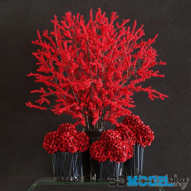 Winterberry Set 1 (Decorative composition of twigs and hydrangeas)