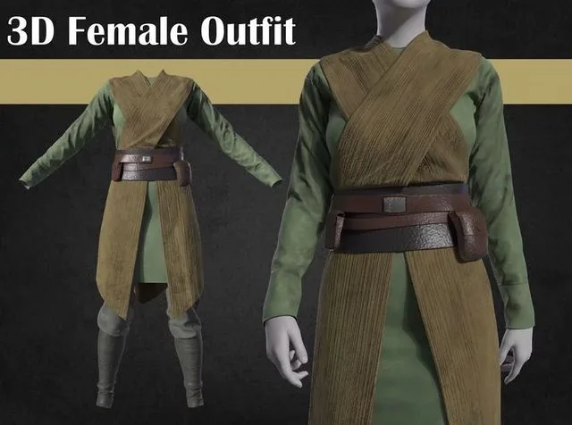 Woman outfit character clothing (PBR)