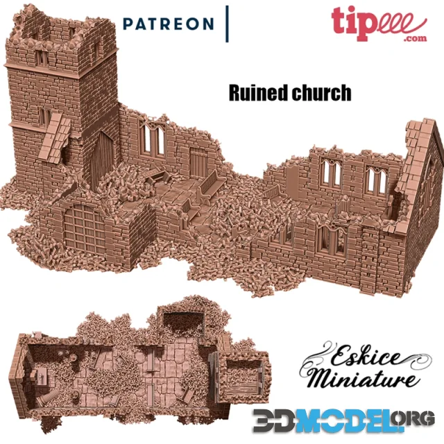 Church ruin - XVIII to XX period – Printable