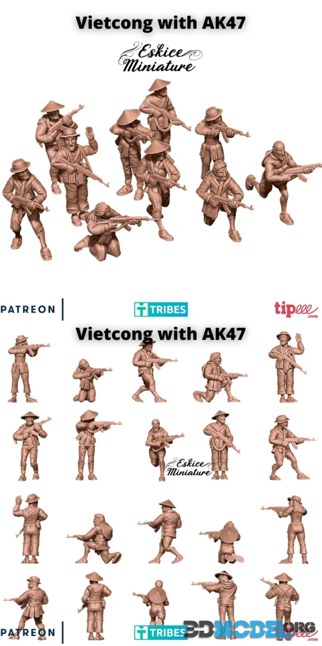 Vietcong with AK47 – Printable