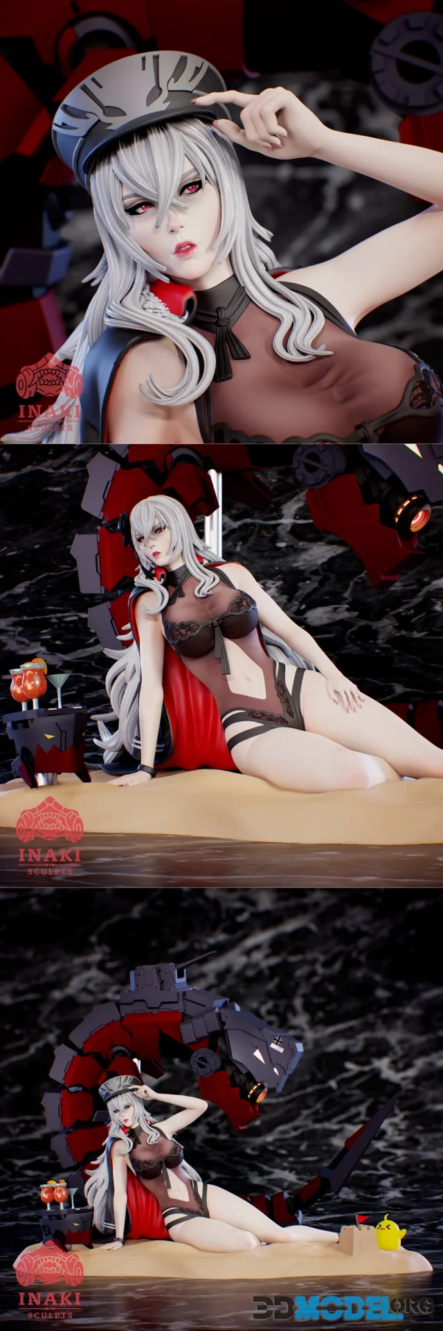 Inaki Sculpts - Graf Zeppelin Beachside - Azur Lane – Printable