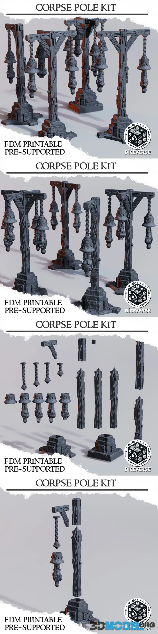 Trench Terrain - Corpse Pole Kit – Printable