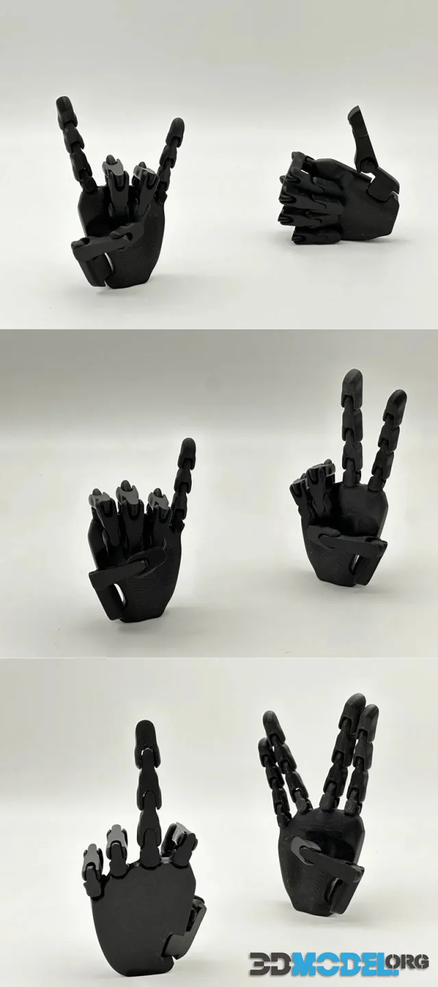 Poseable articulated hand model – Printable