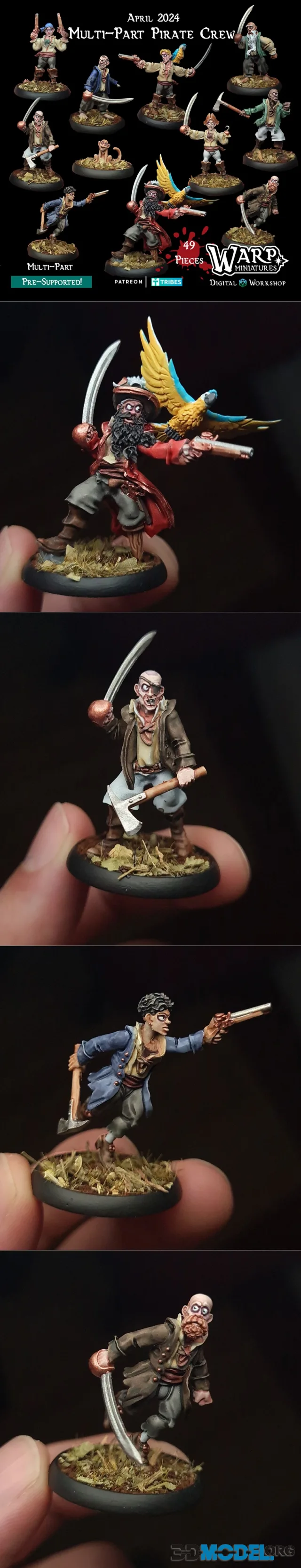 Warp Miniatures - Multi-Part Pirate Kit – Printable