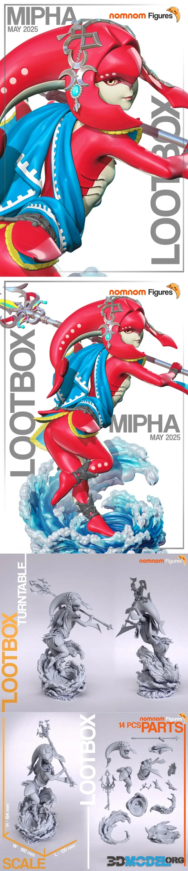 Nomnom Figures - Mipha - Breath of the Wild – Printable