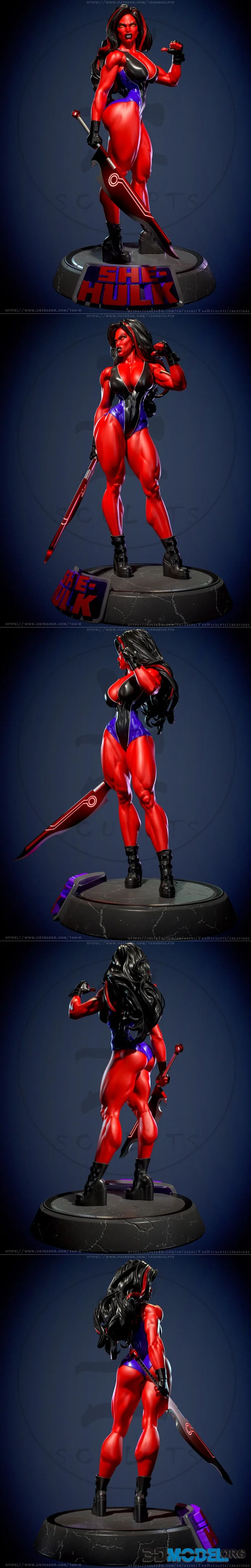 Yan-H - Marvel - She-Hulk (Red) – Printable