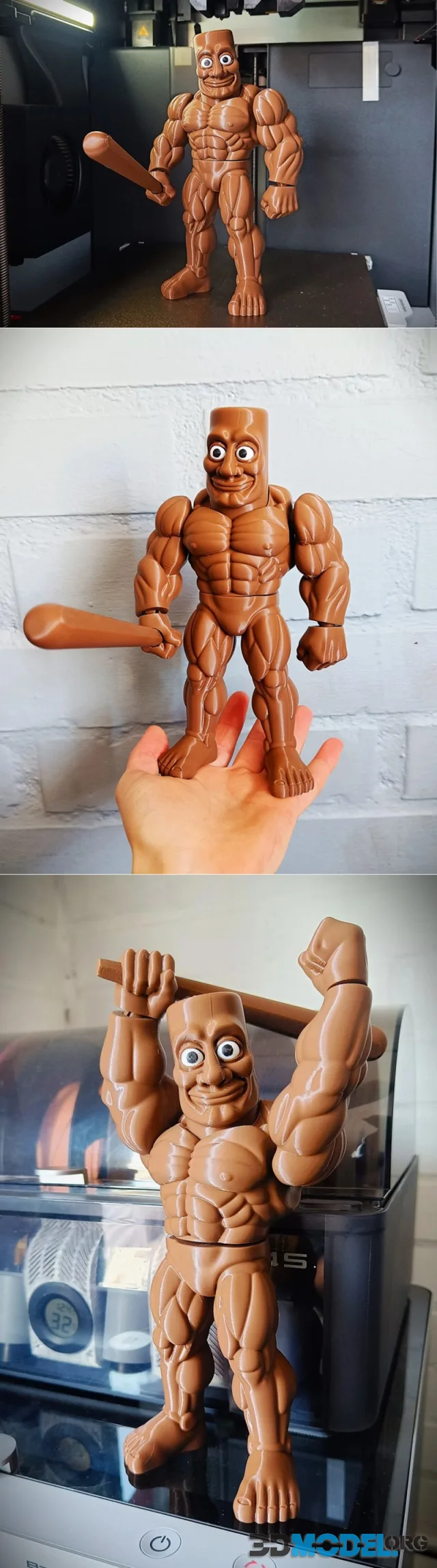 Tung tung tung Muscle Sahur action toy – Printable