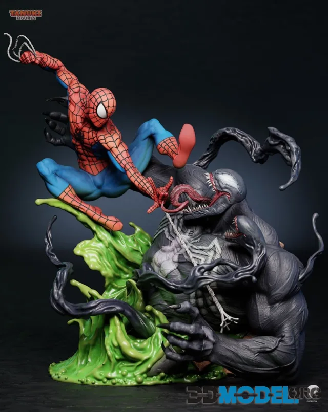 Tanuki Figures - Spiderman vs Venom – Printable