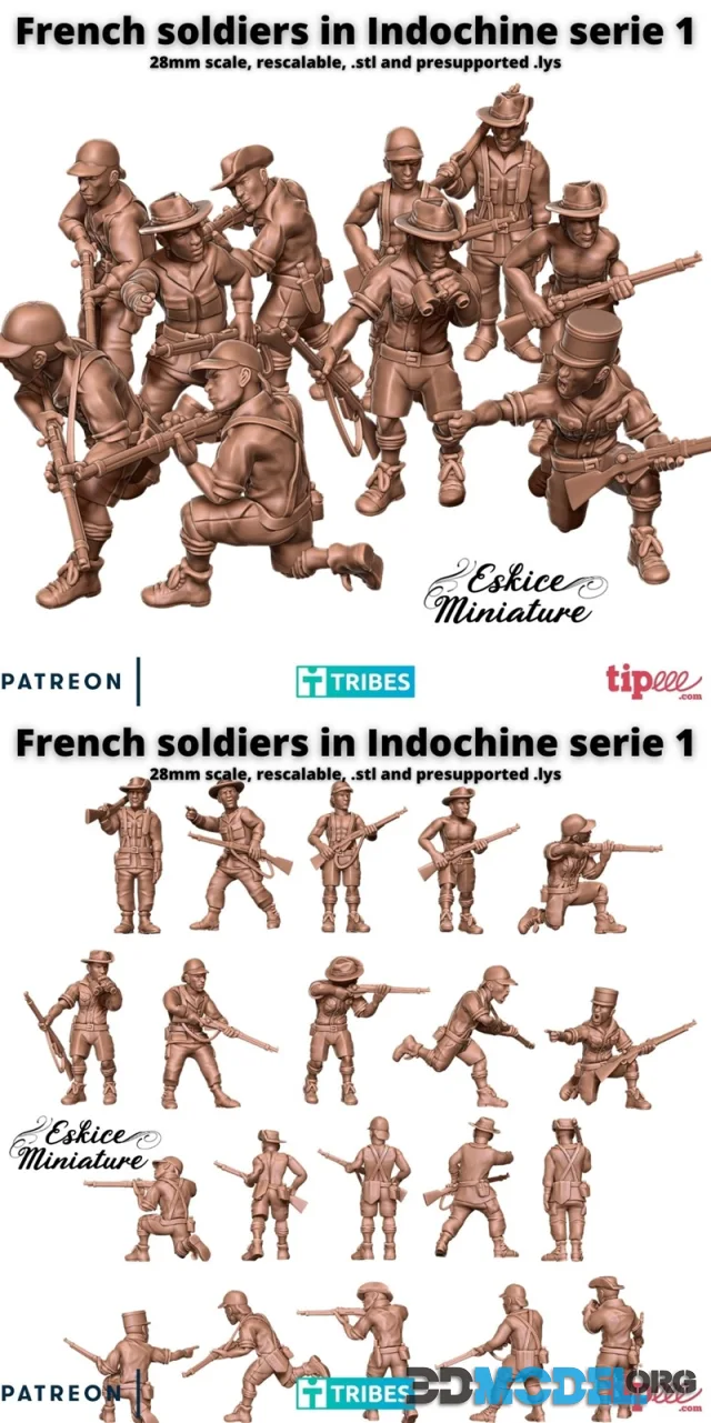 French soldiers in Indochine serie 1 – Printable