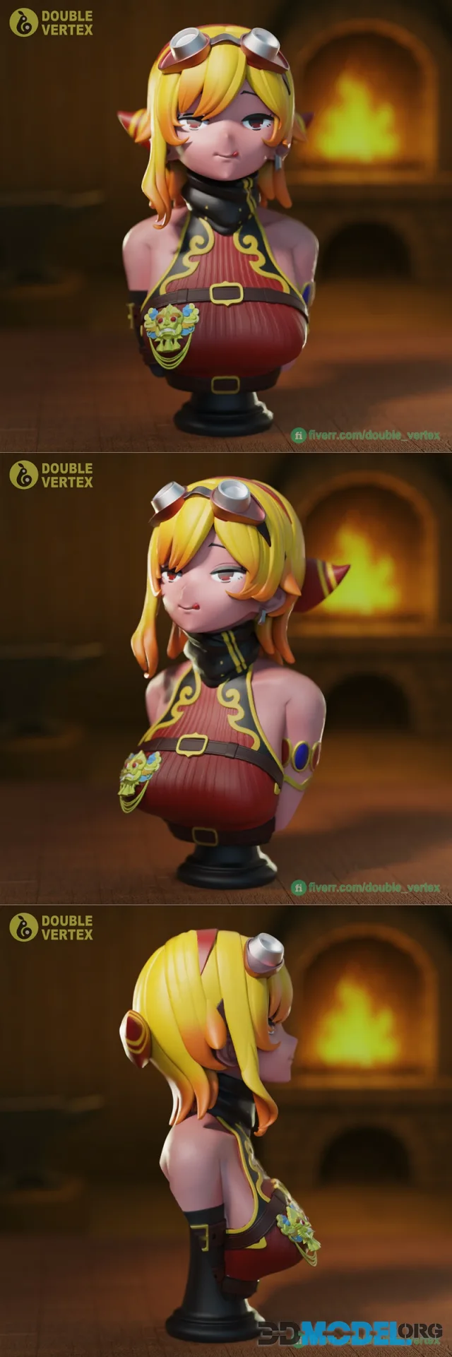 Kaela Kovalskia - Hololive Vtuber Bust Figure by Double Vertex – Printable