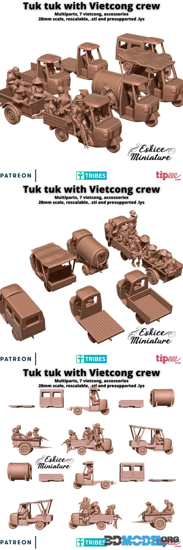 Tuk tuk with Vietcong crew – Printable