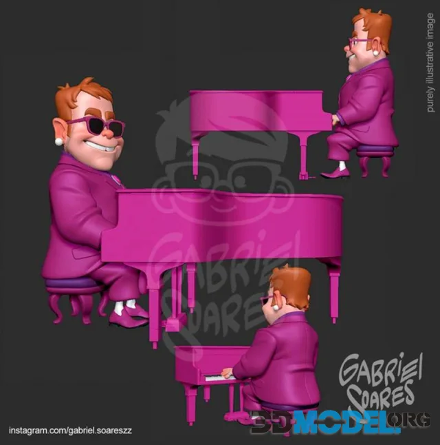 Elton John by Gabriel Soares – Printable