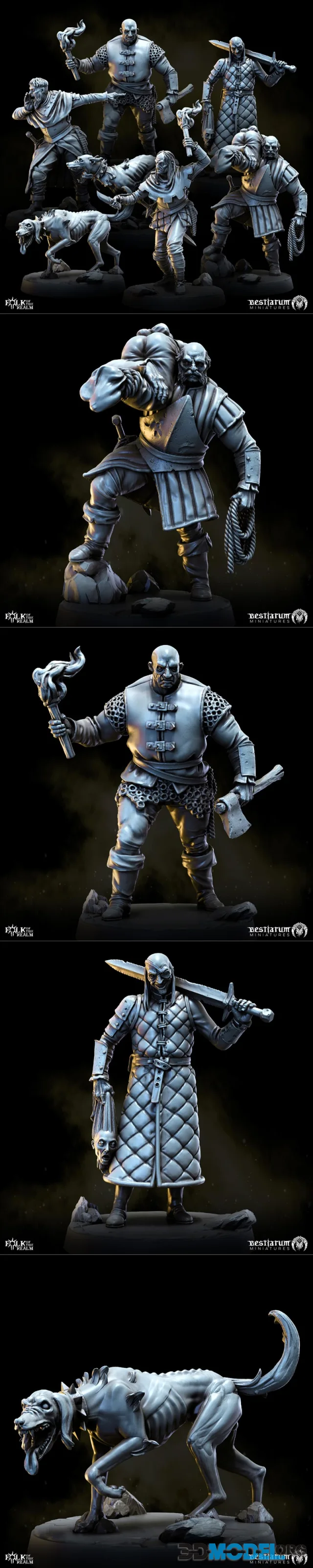 Bestiarum Miniatures - The Hounds x7 – Printable