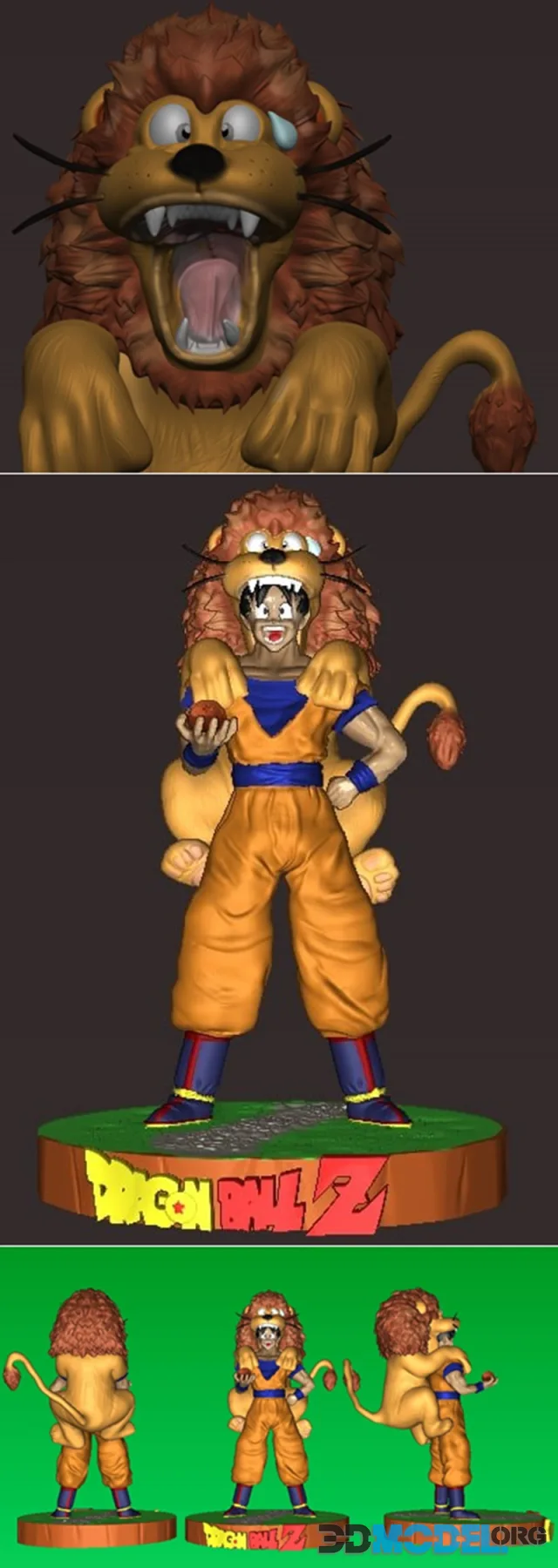 Goku With Lion – Printable