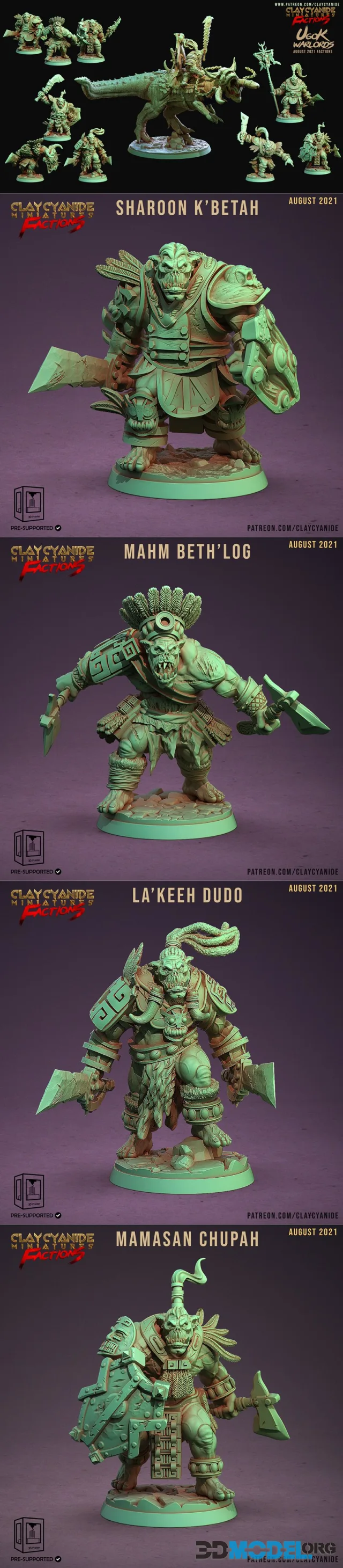 Clay Cyanide Miniatures - Ugok Warlords – Printable