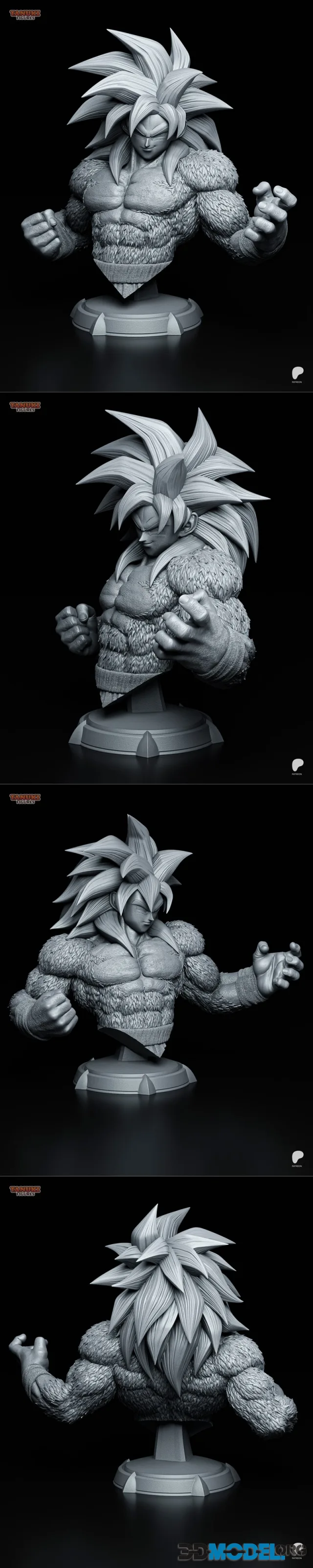 Tanuki Figures - Goku SSJ4 Bust – Printable
