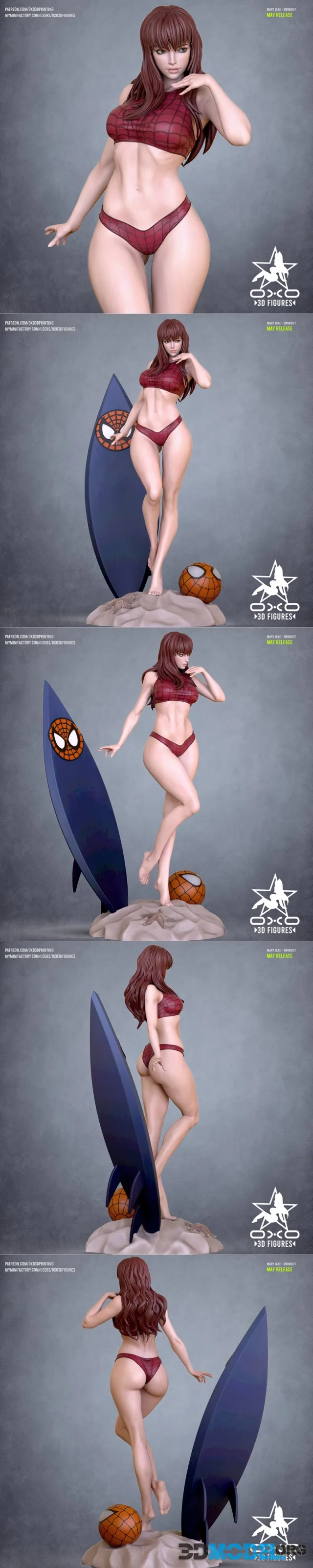 OXO3D Figures - Mary Jane swimsuit – Printable