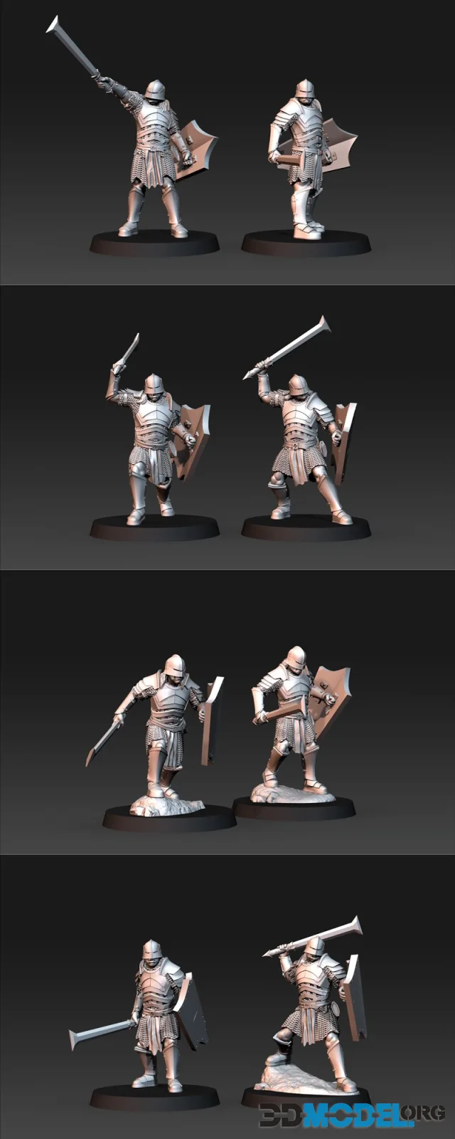 Blood Handed Orc On Foot With Shield and Sword – Printable